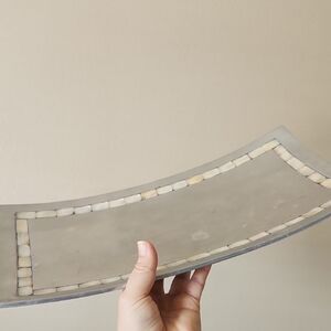 Elegant Stone Mosaic Tray Mother Of Pearls